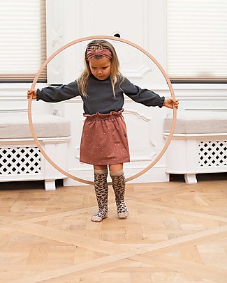 House of Jamie Mini Gonna Paperbag - Malva a Pois - Cotone Bio Elasticizzato Gonne_FAKE
