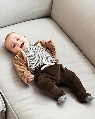 House of Jamie Pantaloni Baby - Cioccolato - Velluto di Cotone Pantaloni Lunghi