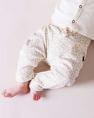 House of Jamie Pantaloni Baby - Leopardato Panna - Cotone bio Pantaloni Lunghi