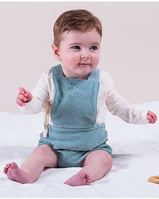 House of Jamie Salopette Baby - Verde Giada - Spugna di cotone bio Salopette