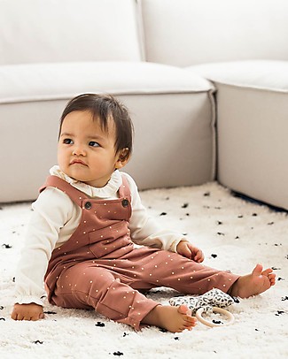 House of Jamie Salopette - Malva a Pois - Cotone Bio Elasticizzato Salopette