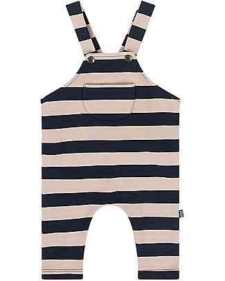 House of Jamie Salopette - Righe Blu/Biscotto - Cotone Bio Elasticizzato Salopette