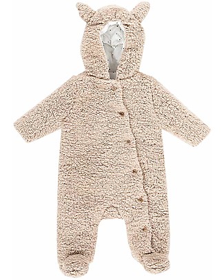 House of Jamie Tutina Invernale - Avena - Tessuto Teddy Super Soffice Tutine Lunghe Con Piedi