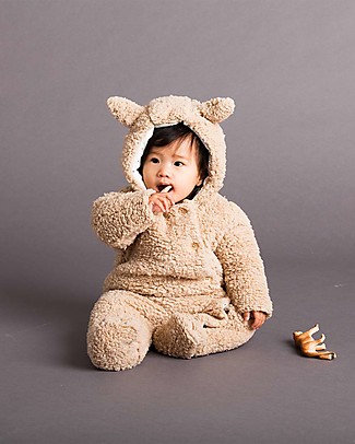 House of Jamie Tutina Invernale - Avena - Tessuto Teddy Super Soffice Tutine Lunghe Con Piedi
