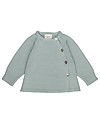 Huggee Cardigan Lavorato a Maglia, Celeste - 100% Cotone Bio Cardigan