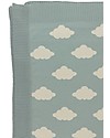 Huggee Copertina Baby Lavorata a Maglia, Grandi Nuvole, 100% Cotone Bio - 110x75 cm Swaddle di Mussola