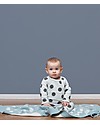 Huggee Copertina Baby Lavorata a Maglia, Grandi Nuvole, 100% Cotone Bio - 110x75 cm Swaddle di Mussola
