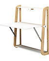 Hugs Factory Fasciatoio da Muro Convertibile 3 in 1 Broadway - Bianco/Naturale - Lavagna + Scrivania! Fasciatoi