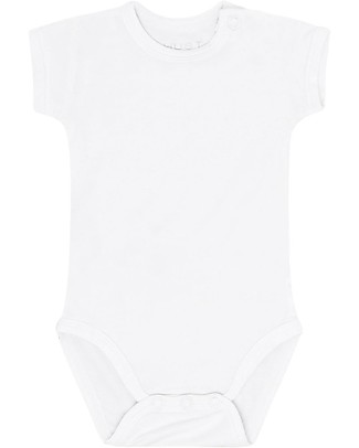 Hust&Claire Body a Maniche Corte Bue, Bianco - Viscosa di Bambù Elasticizzato Body Manica Corta