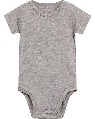 Hust&Claire Body a Maniche Corte Bue, Grigio Chiaro - Viscosa di Bambù Elasticizzato Body Manica Corta