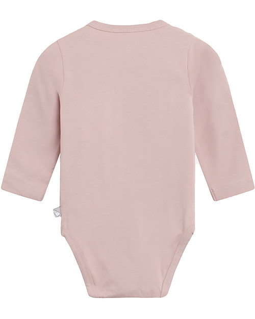 Hust&Claire Body a Maniche Lunghe Bebe - Stelline Rosa/Riccio - Cotone Elasticizzato Body Manica Lunga