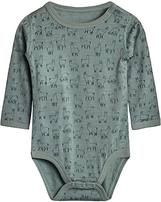 Hust&Claire Body a Maniche Lunghe Birk, Verde - Lana Body Manica Lunga
