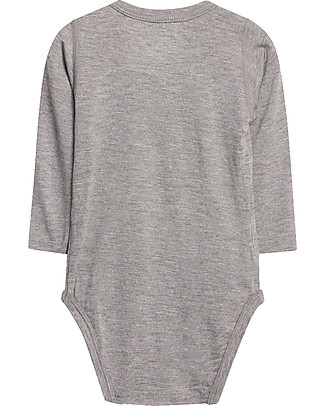 Hust&Claire Body a Maniche Lunghe Buller, Grigio Chiaro - Viscosa di Bambù Elasticizzato Body Manica Lunga