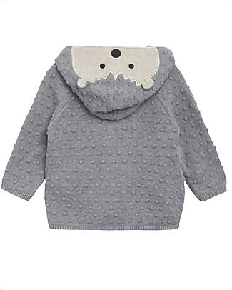 Hust&Claire Cardigan con Fantasia Porcospino Cookie - Grigio - 100% Cotone bio Cardigan