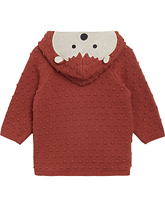 Hust&Claire Cardigan con Fantasia Porcospino Cookie - Ruggine - 100% Cotone bio Cardigan