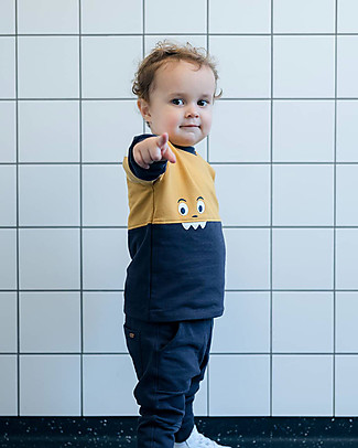 Hust&Claire Felpa Stan - Gialla e Blu con faccina Felpe