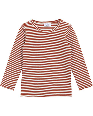Hust&Claire Maglia a Maniche Lunghe Alanis - Ruggine - Cotone bio elasticizzato Maglie Manica Lunga