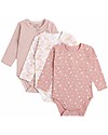 Hust&Claire Pacco da 3 Body Manica Lunga Base - Rosa - Cotone elasticizzato Body Manica Lunga
