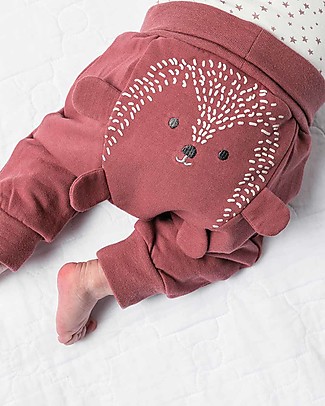Hust&Claire Pantaloni Bebè Gail - Rosa scuro/Porcospino - Cotone elasticizzato Pantaloni Lunghi