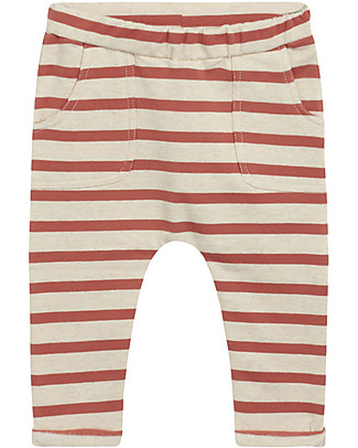 Hust&Claire Pantaloni Bebè Gerti - Beige/Ruggine - Cotone elasticizzato Pantaloni Lunghi