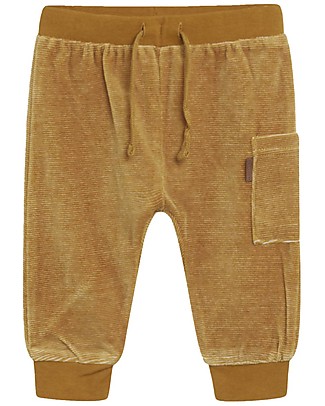 Hust&Claire Pantaloni Bebè Gus - Giallo Ocra - Cotone elasticizzato Pantaloni Lunghi