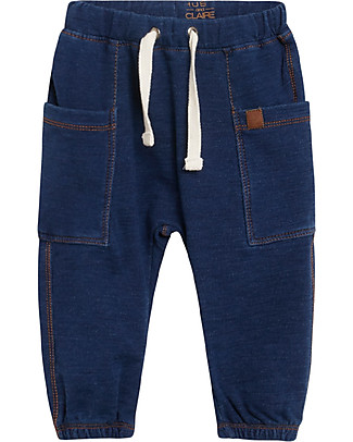 Hust&Claire Pantaloni Bebè Tom - Denim - Cotone bio Elasticizzato Pantaloni Lunghi