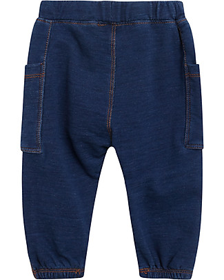 Hust&Claire Pantaloni Bebè Tom - Denim - Cotone bio Elasticizzato Pantaloni Lunghi