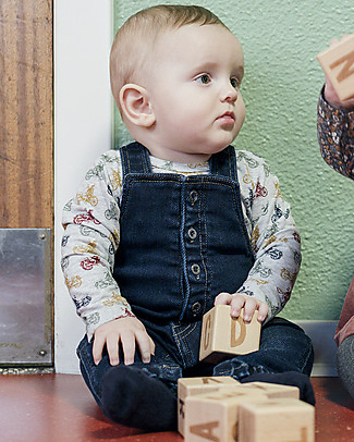 Hust&Claire Salopette di Jeans Mads - Denim - Misto Cotone Tutine Lunghe Senza Piedi