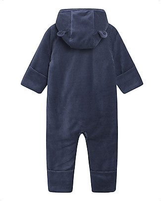 Hust&Claire Tuta Imbottita Otto - Blu - Velour di Cotone Tutine Lunghe Senza Piedi
