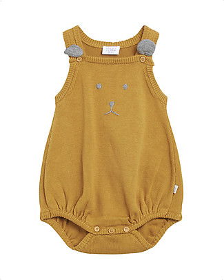 Hust&Claire Tutina Bèbè Mion - Ocra - 100% Cotone Bio Tutine Corte