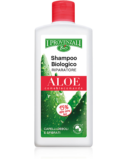 I Provenzali Shampoo Biologico Riparatore all'Aloe, 250 ml - Per capelli deboli e sfibrati Bagno Doccia Shampoo