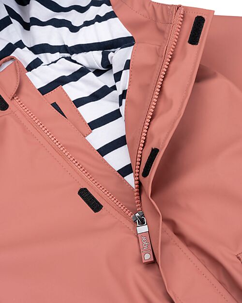Igor Giacca Impermeabile Euri - Rosa Antico - Chiusura Zip e Velcro Impermeabili