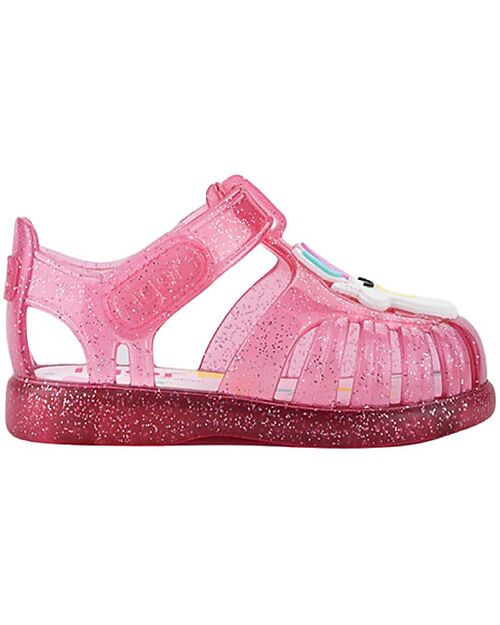 Igor Sandali in Velcro - Tobby - Solid - Unicorno - Fucsia Glitter - Flessibili e Resistenti - Fatti in Spagna Sandali