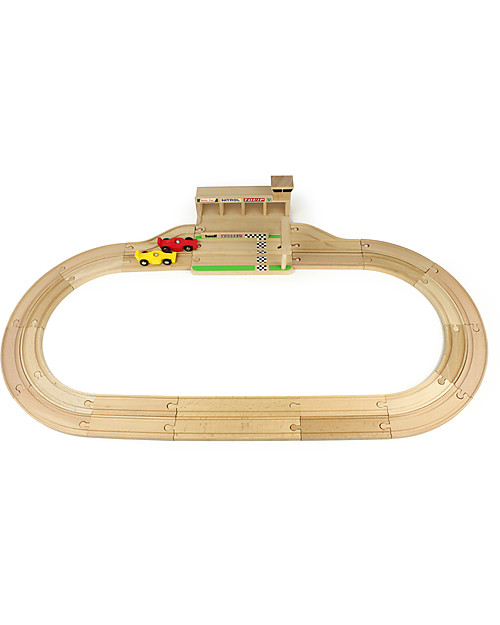 Ikonic Toys Pista per Macchinine in Legno - Compatibile con piste di altri marchi! Macchine e Trenini  in Legno