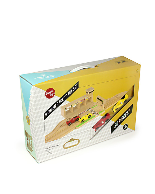 Ikonic Toys Pista per Macchinine in Legno - Compatibile con piste di altri marchi! Macchine e Trenini  in Legno