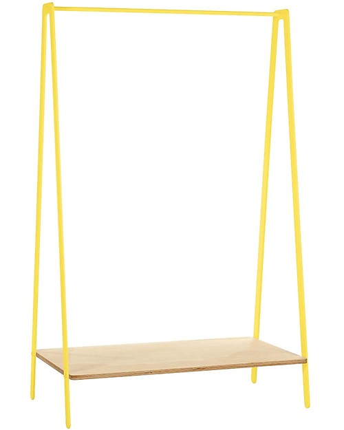 In2Wood Appendiabiti a Vista - Giallo - Legno Certificato e Acciaio Appendiabiti