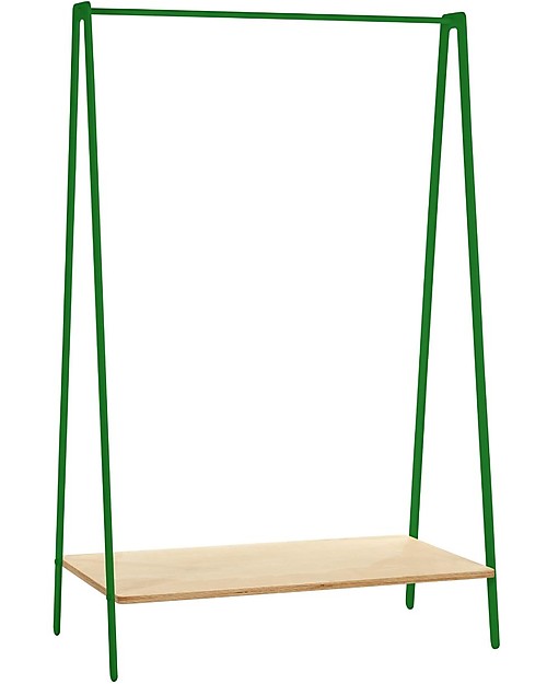 In2Wood Appendiabiti a Vista - Verde - Legno Certificato e Acciaio Appendiabiti