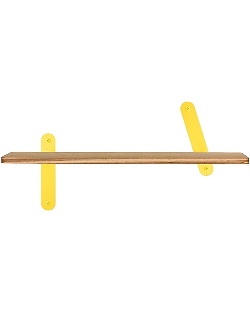 In2Wood Mensola in Legno - Giallo - 60 x 15 x 1,5 cm - Utile e Originale! Mensole