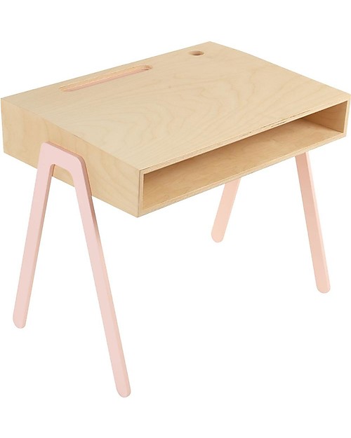 In2Wood Scrivania in Legno - Rosa - Ideale da 2 a 6 anni! Scrivanie