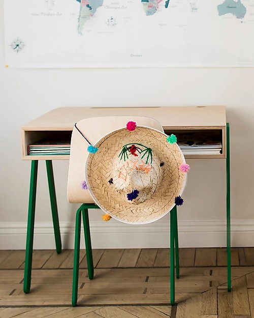 In2Wood Scrivania in Legno - Verde - Ideale da 2 a 6 anni! Scrivanie