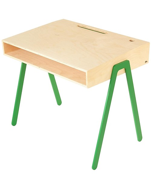 In2Wood Scrivania in Legno - Verde - Ideale da 6 a 10 anni! Scrivanie