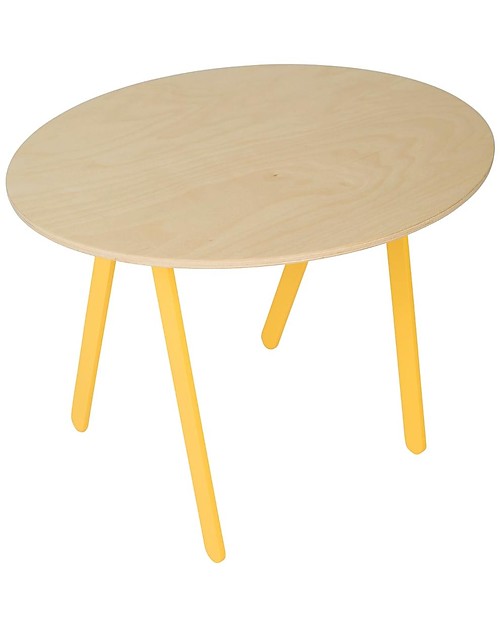 In2Wood Tavolo da Gioco in Legno - Giallo - Ideale da 2 a 10 Anni Tavoli