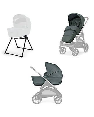 Inglesina Aptica System Duo - Emerald green - Seduta All Season + Culla Open Up Passeggini Trio e Duo