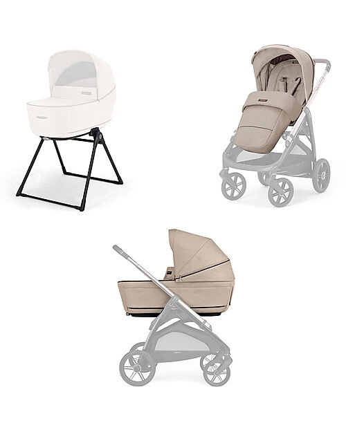Inglesina Aptica System Duo - Pashmina Beige - Seduta All Season + Culla Open Up Passeggini Trio e Duo