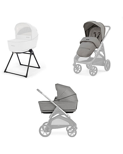 Inglesina Aptica System Duo - Platinum Grey - Seduta All Season + Culla Open Up Passeggini Trio e Duo