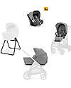 Inglesina Aptica System Quattro - Crystal Grey- Seduta All Season + Culla Open Up + Standup + Seggiolino Auto Darwin Passeggini Classici