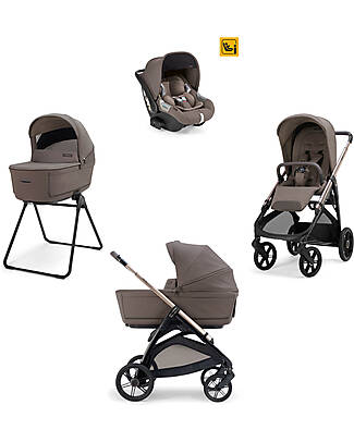 Inglesina Aptica System Quattro - Essence Mokka - Seduta All Season + Culla Open Up + Standup + Seggiolino Auto Darwin + Telaio Palladio Passeggini Trio e Duo