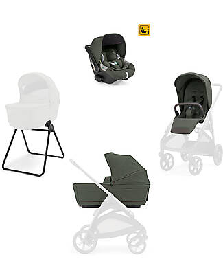 Inglesina Aptica System Quattro - Ivy Green - Seduta All Season + Culla Open Up + Standup + Seggiolino Auto Darwin Passeggini Classici