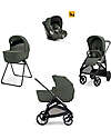 Inglesina Aptica System Quattro - Ivy Green - Seduta All Season + Culla Open Up + Standup + Seggiolino Auto Darwin + Telaio Litio Passeggini Trio e Duo