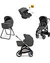 Inglesina Aptica System Quattro - Marble Grey - Passeggino + Culla Standup + Seggiolino Auto Darwin Recline EVO + Telaio Palladio Passeggini Classici